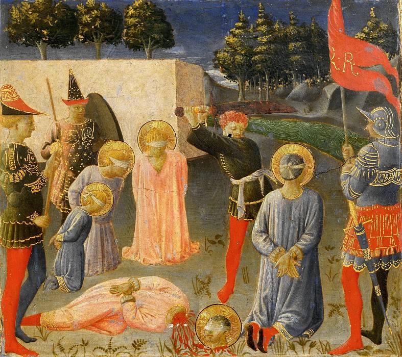 Annalena Altarpiece, predella – Saints Cosmas and Damian, Decapitation, Fra Angelico
