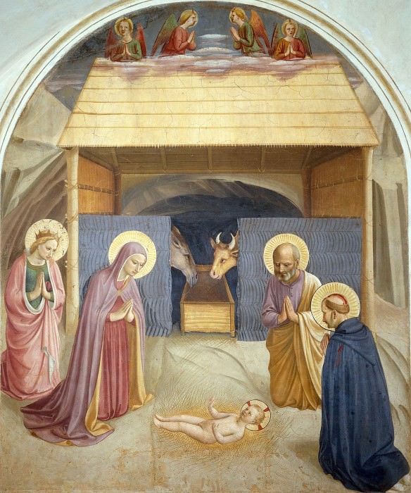 05 Birth of Christ, with the Saints Catherine of Alexandria and Peter the Martyr, Fra Angelico