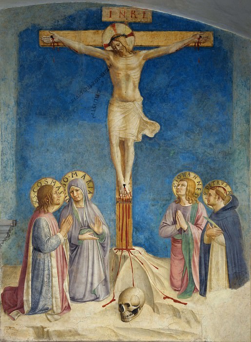 38 Crucifixion with Mary, John the Evangelist and the sts Cosmas and Peter the Martyr, Fra Angelico