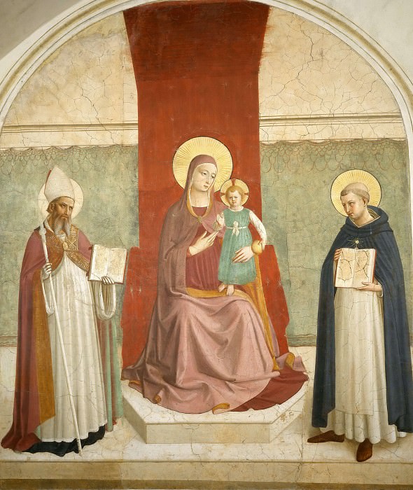 11 Мадонна на троне со святыми Августином и Фомой Аквинским, Фра Анджелико