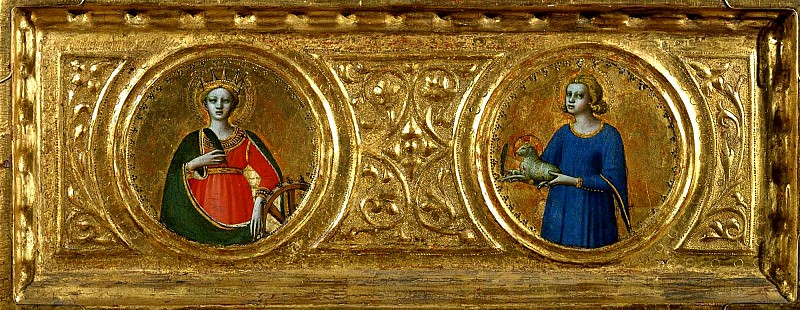 St Peter Martyr Altarpiece, predella – Saints Catherine of Alexandria and Agnes, Fra Angelico