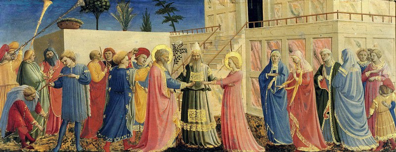 Coronation of the Virgin, predella – The Marriage of the Virgin, Fra Angelico