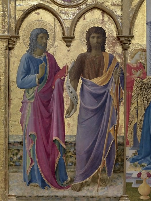 2 Cortona Polyptych, detail – Sts John the Baptist and John the Evangelist, Fra Angelico