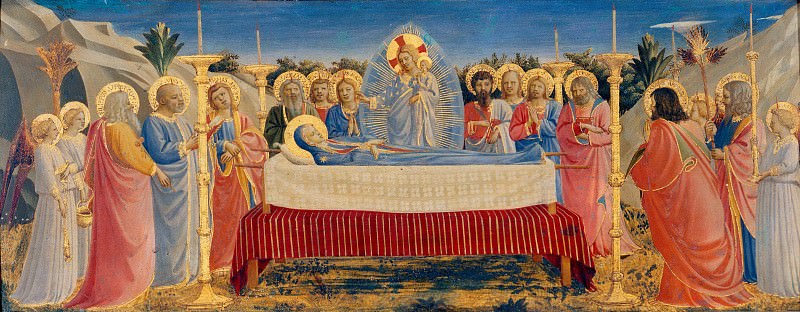 Коронование Девы Марии со святыми и ангелами, пределла – Успение Богоматери, Фра Анджелико