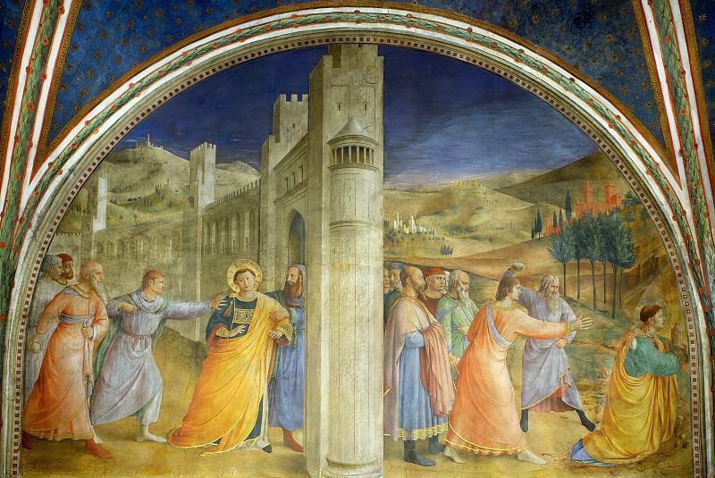 Святой Стефан, идущий на казнь и Побивание камнями святого Стефана, Фра Анджелико