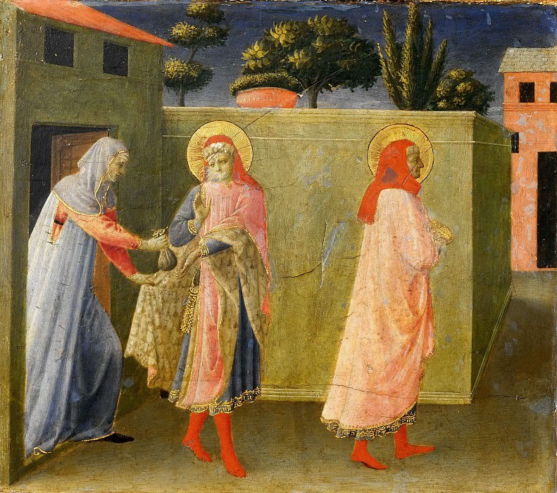Annalena Altarpiece, predella – Saints Cosmas and Damian, Healing of Palladia, Fra Angelico
