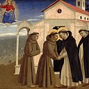 Compagnia di San Francesco Altarpiece, predella – The meeting of St. Dominic and St. Francis, Fra Angelico