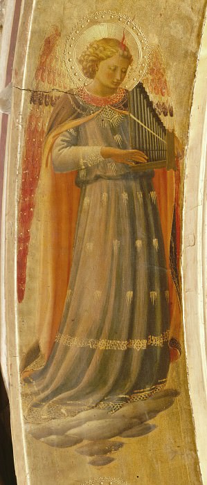 Linaioli Tabernacle – Angel making music, Fra Angelico