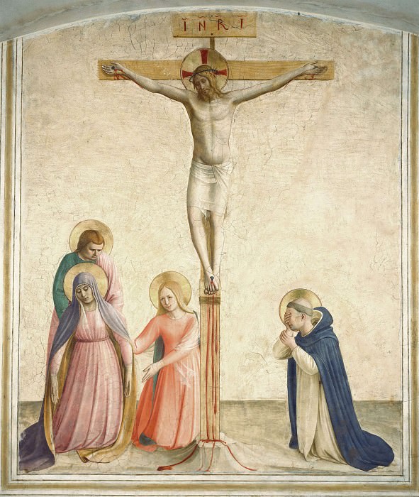 43 Crucifixion with Mary, St John the Evangelist, St Mary Magdalene and St Dominic, Fra Angelico