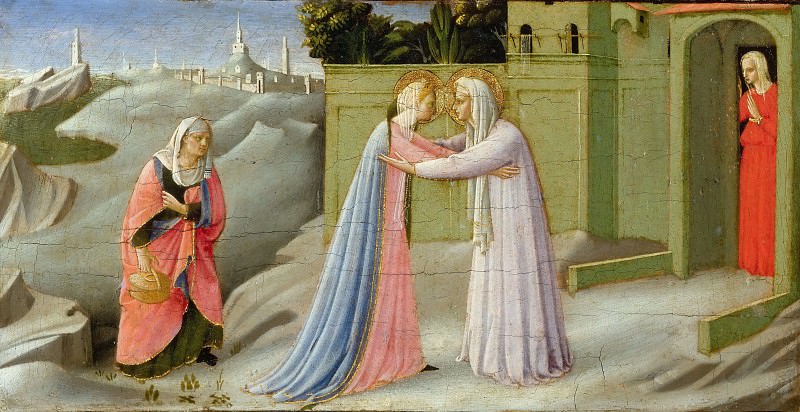 Алтарь Благовещение, пределла – Встреча Марии и Елизаветы, Фра Анджелико