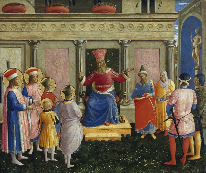 San Marco altarpiece, predella – Saint Cosmas and Saint Damian before Lisius