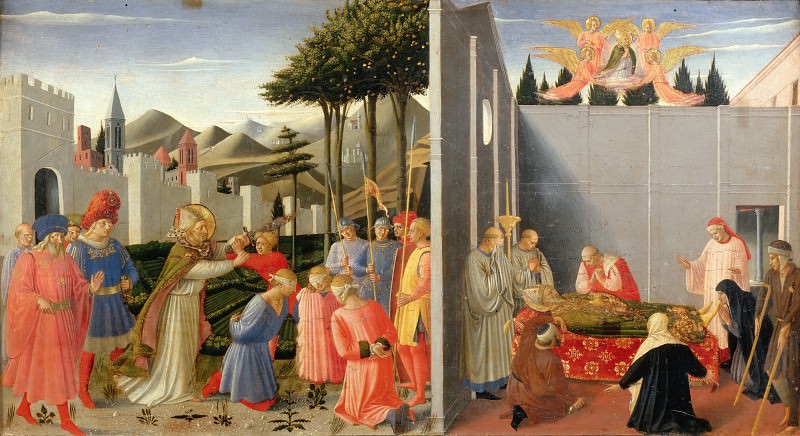 Алтарь из Перуджи, пределла – Спасение приговоренных к казни и Успение святого Николая, Фра Анджелико