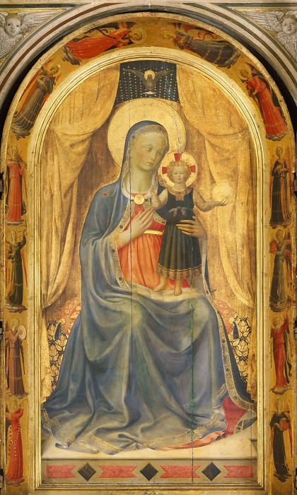 Linaioli Tabernacle, central part – Madonna and Child, Fra Angelico