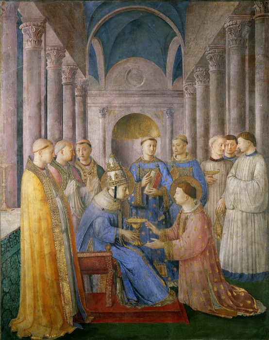 Посвящение святого Лаврентия в сан дьякона Сикстом II, Фра Анджелико
