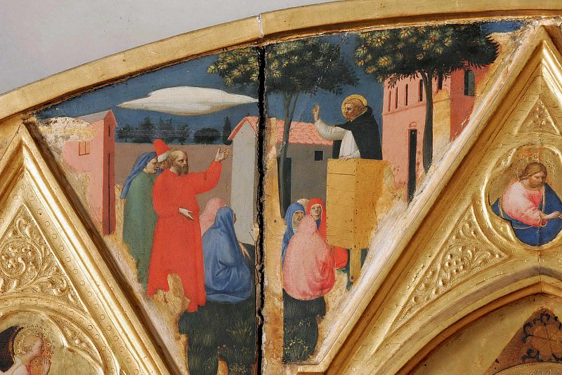 St Peter Martyr Altarpiece, detail – The sermon of St. Peter Martyr, Fra Angelico