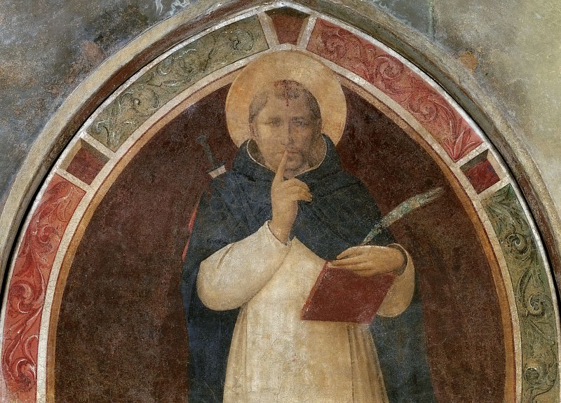 Святой Петр Мученик, предписывающий молчание, Фра Анджелико