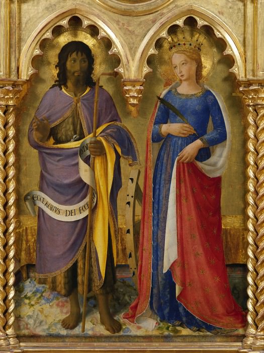 Perugia Altarpiece – St John the Baptist and St Chatherine of Alexandria, Fra Angelico