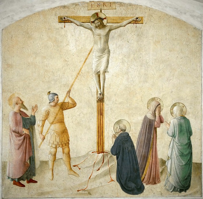 42 Christ on the cross, w. Mary, Longinus a. Saints Dominic, Mark and Martha, Fra Angelico