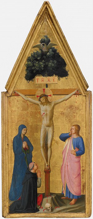 Christ on the Cross, the Virgin, John the Evangelist and Cardinal Torquemada, Fra Angelico