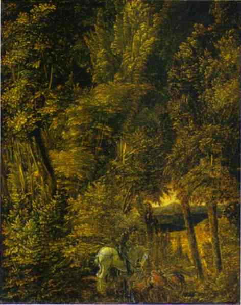 Святой Георгий в лесу, фрагмент, Альбрехт Альтдорфер