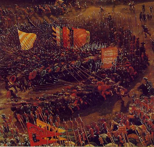 The battle of Issus, 1528-29, Detalj 2, Alte Pinak, Albrecht Altdorfer