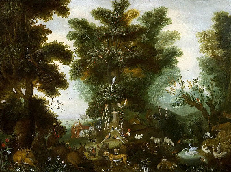 Paradise landscape with Adam and Eve, Jan Brueghel the Younger
