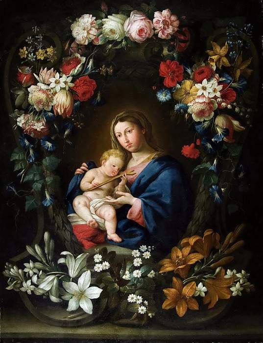 Virgin and Child in a flower garland, Jan Brueghel the Younger