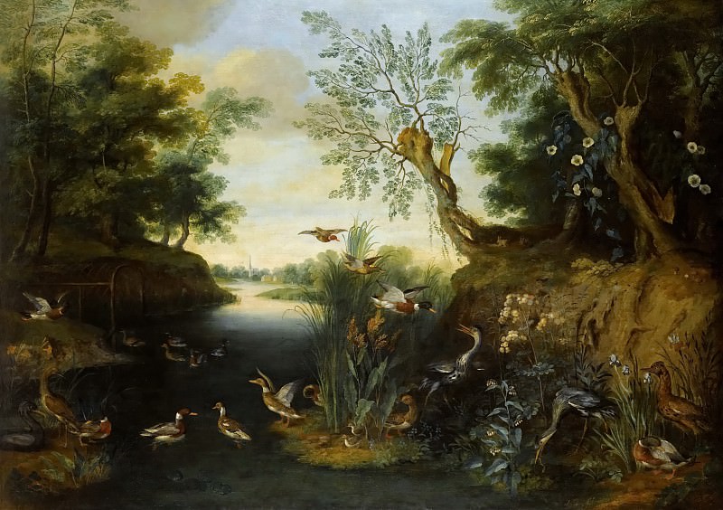 River landscape with birds, Jan Brueghel the Younger