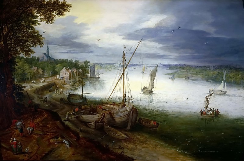 View of the Scheldt near Antwerp, Jan Brueghel the Younger