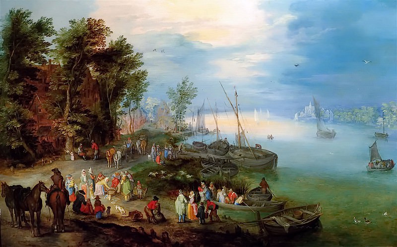 A river landscape, Jan Brueghel the Younger