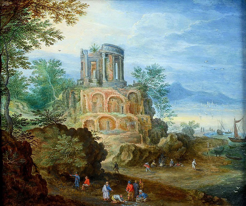 Coastal landscape with ruins, Jan Brueghel the Younger