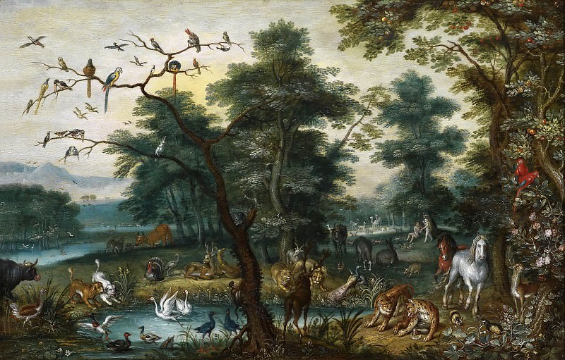 Paradise scene with the Fall of Man, Jan Brueghel the Younger