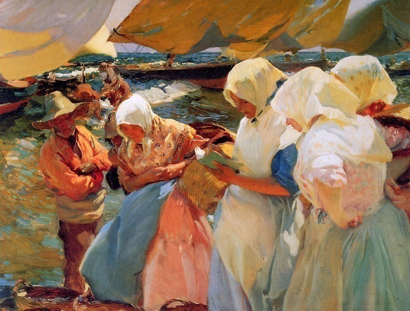 Жены рыбаков на берегу, Хоакин Соролья-и-Бастида