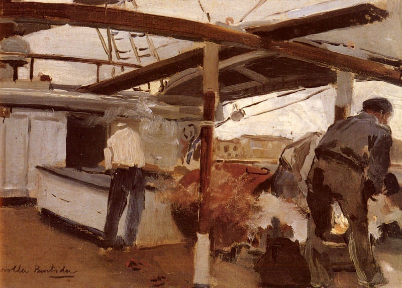 Two Men On A Deck, Joaquin Sorolla y Bastida