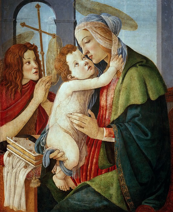 Madonna and Child with Saint John the Baptist , Alessandro Botticelli