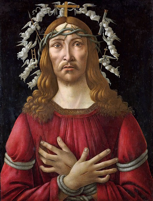 Christ as the man of sorrows with a halo of angels, Alessandro Botticelli