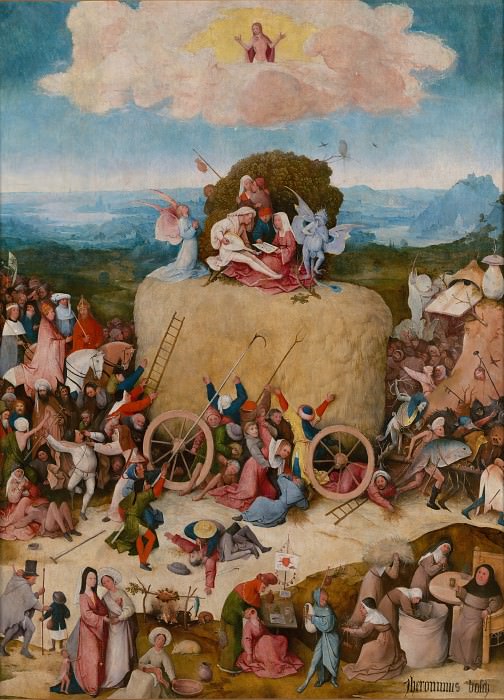 The Haywain, central panel, Hieronymus Bosch