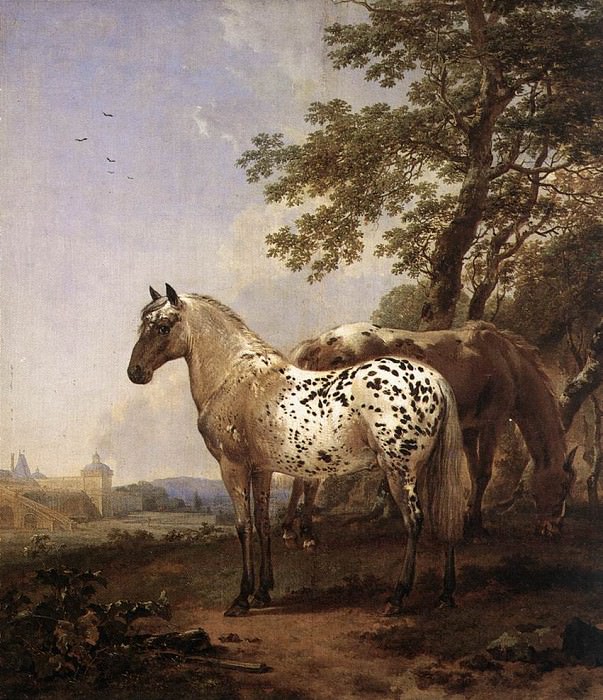 Две лошади в пейзаже, Николас Питерс Берхем