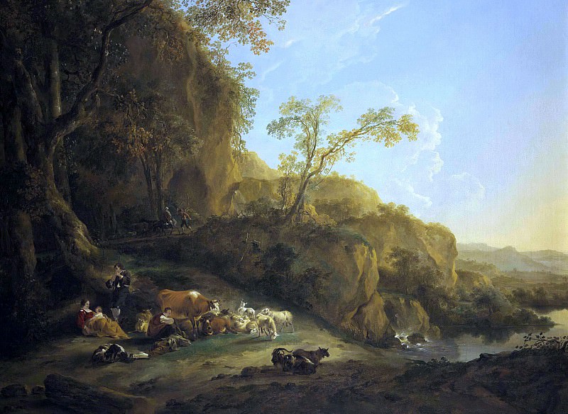 Итальянский пейзаж с пастухами, Николас Питерс Берхем