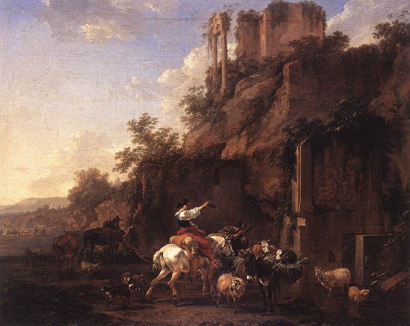 Rocky Landscape with Antique Ruins, Nicolaes (Claes Pietersz.) Berchem