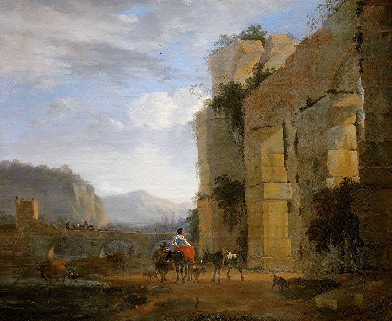 Итальянский пейзаж с руинами акведука, Николас Питерс Берхем