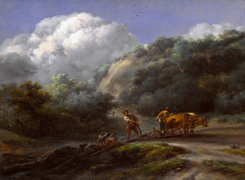 A Man and a Youth ploughing with Oxen, Nicolaes (Claes Pietersz.) Berchem