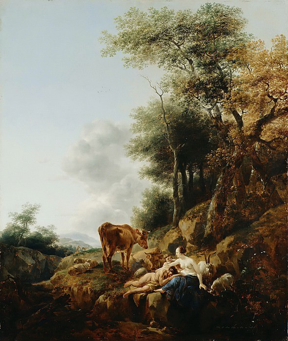 Landscape with a Nymph and a Satyr, Nicolaes (Claes Pietersz.) Berchem