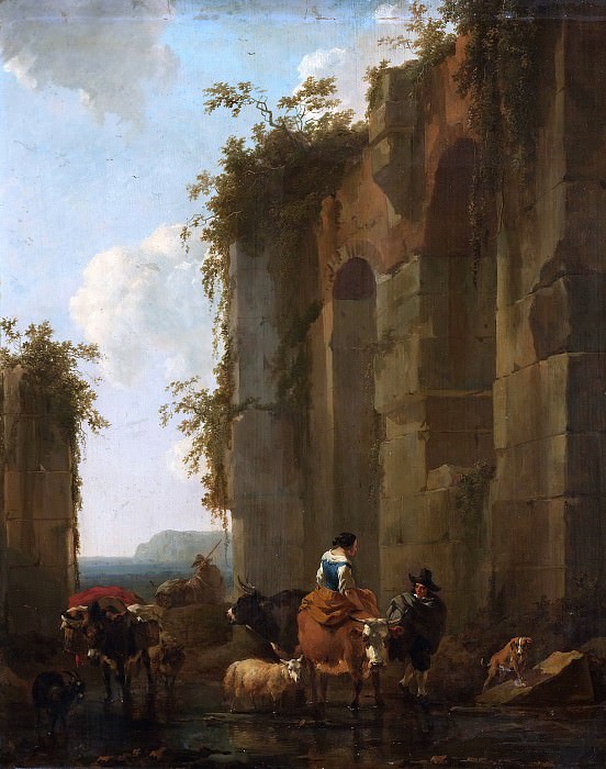 Italian Landscape with Ruines, Nicolaes (Claes Pietersz.) Berchem