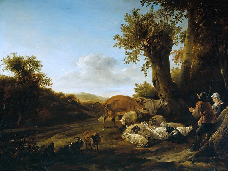 Пастухи со стадом
