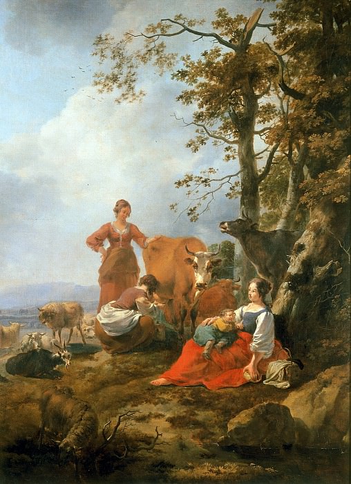 Landscape with herdswomen