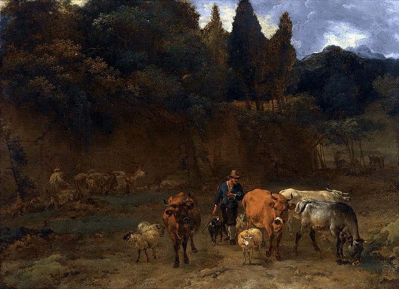 Итальянский пейзаж с пастухами и стадом, Николас Питерс Берхем