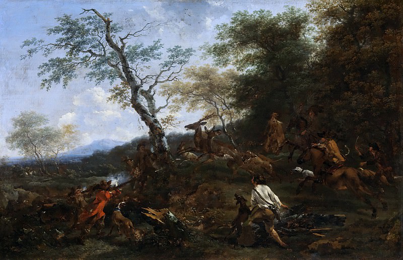 A Stag Hunt, Nicolaes (Claes Pietersz.) Berchem