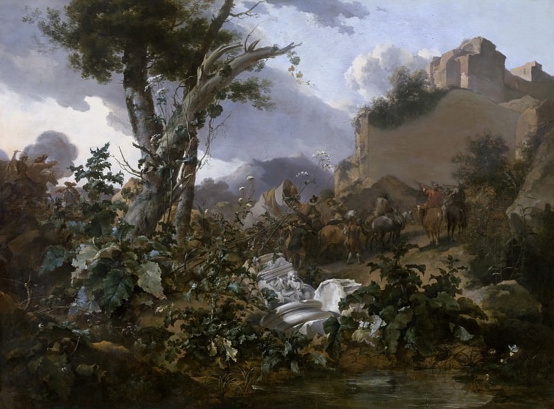Итальянский пейзаж с всадниками, Николас Питерс Берхем
