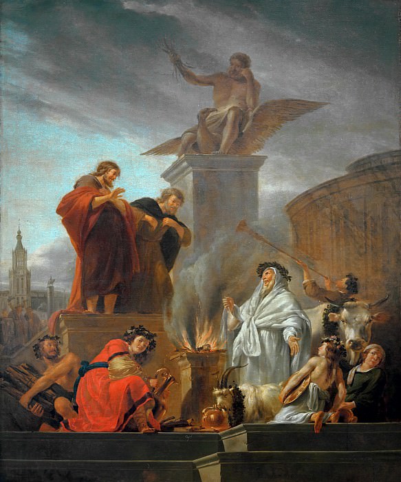 Paulus und Barnabas in Lystra, Nicolaes (Claes Pietersz.) Berchem